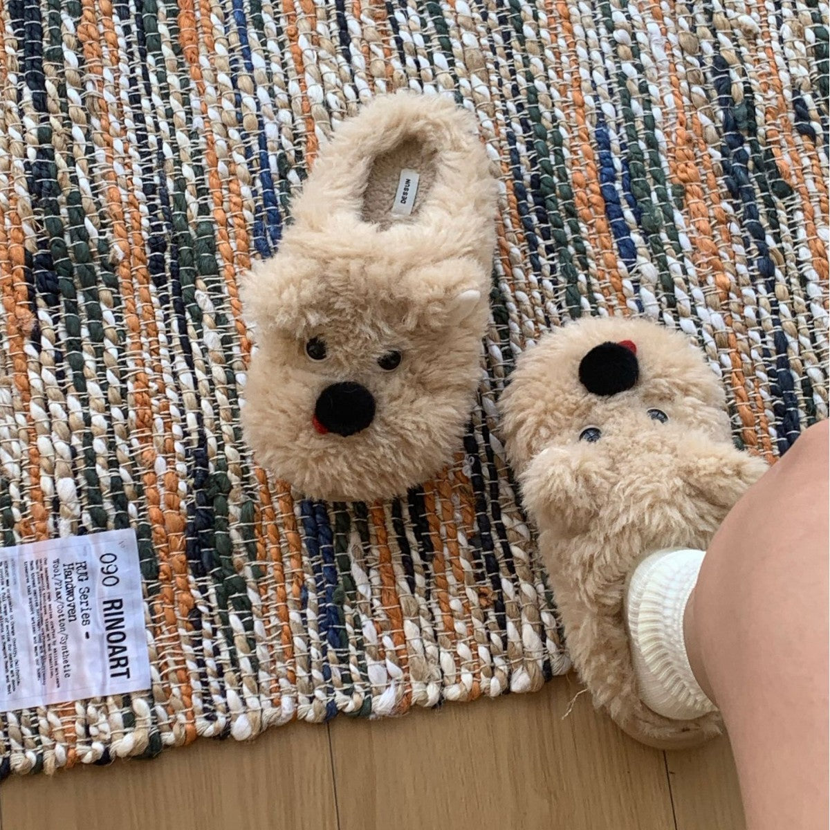 Women's Winter Plush Cartoon Puppy Cotton Slippers