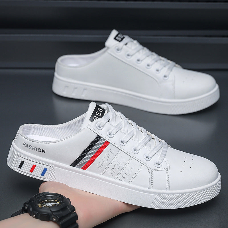 Summer Men's Casual Breathable Semi Slipper White Shoes