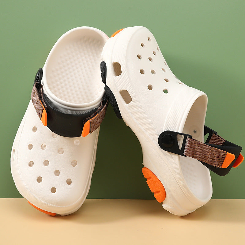 Men's Summer Wear Thick Bottom Increased Closed Toe Coros Slippers