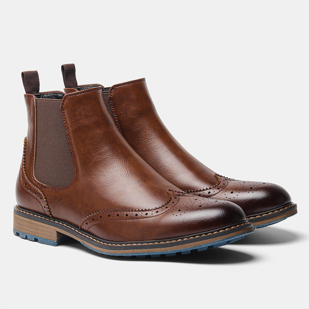Mid-top Carved Casual Men's Shoes Brogue Retro