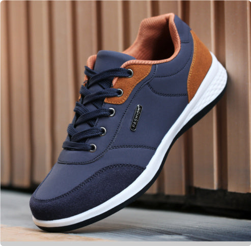 Fashion Light Sports Casual Men Shoes Autumn New Lace-Up Shoes Microfiber Leather Casual Shoes FLats Sneakers (Available)