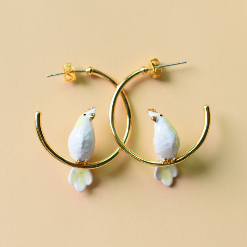 Women's Enamel Bird Stud Necklace Set