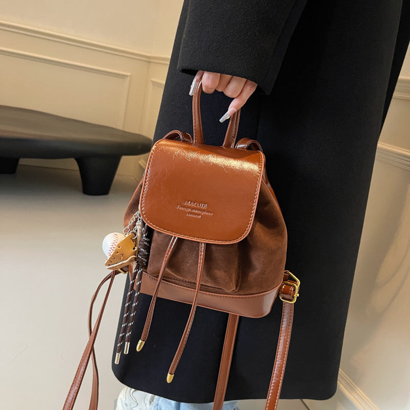 Autumn Winter Retro Suede Women's Backpack
