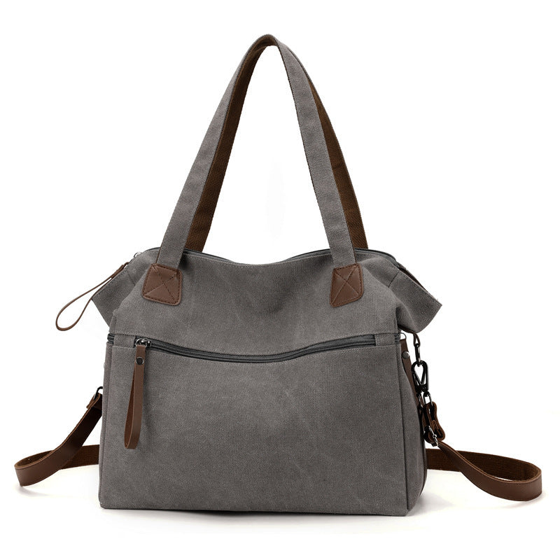 Large Capacity Fashion Casual All-match Retro Canvas Bag For Women  ( Available )