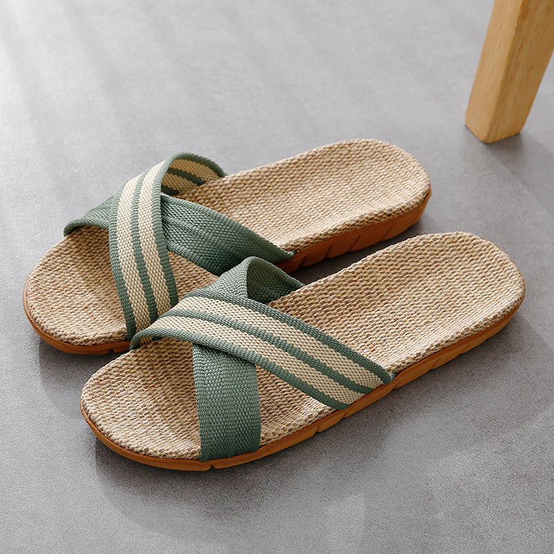 Linen Slippers Couple Indoor Platform Non-slip Non-stinky Feet