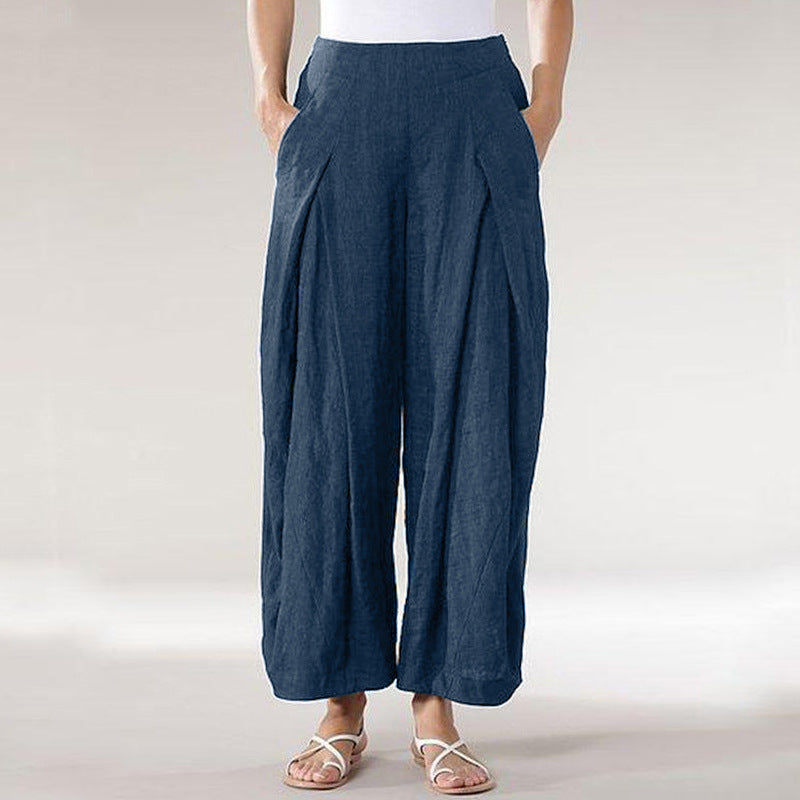 Women's Cotton And Linen Casual Wide-leg Straight-leg Pants