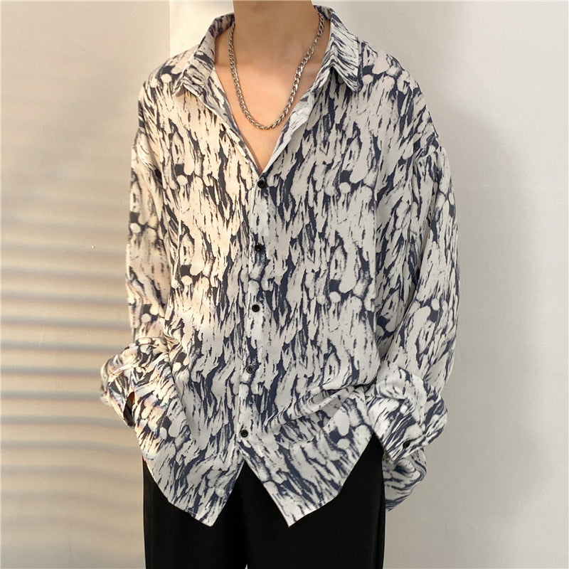 Mens Temperament Fashion Casual Printed Shirt (Available)