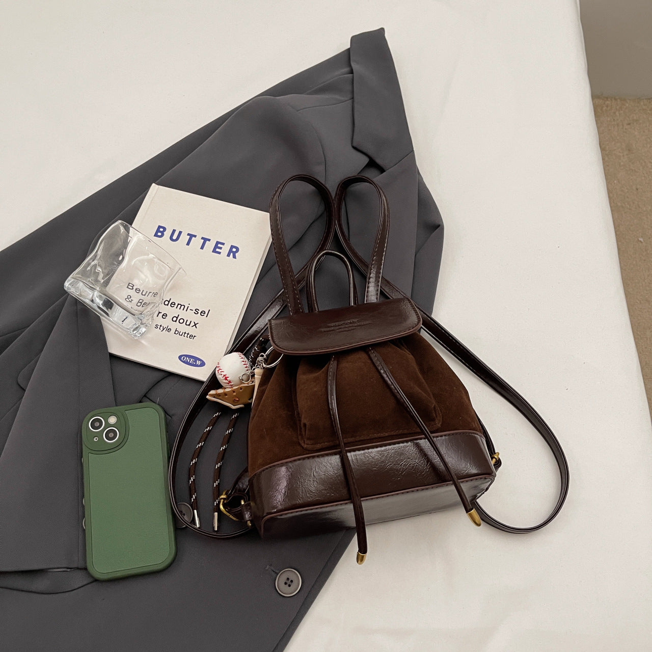 Autumn Winter Retro Suede Women's Backpack