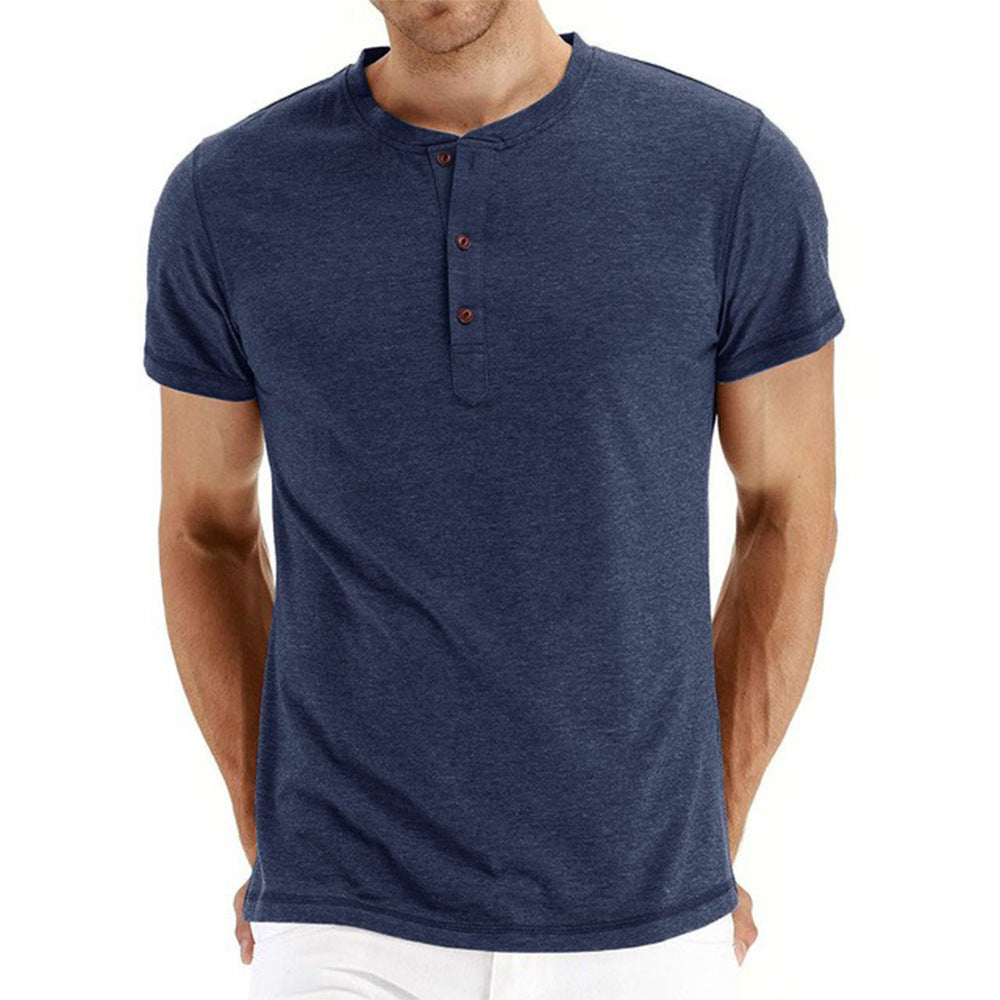 Men's Casual Solid Color Short-sleeved T-shirt
