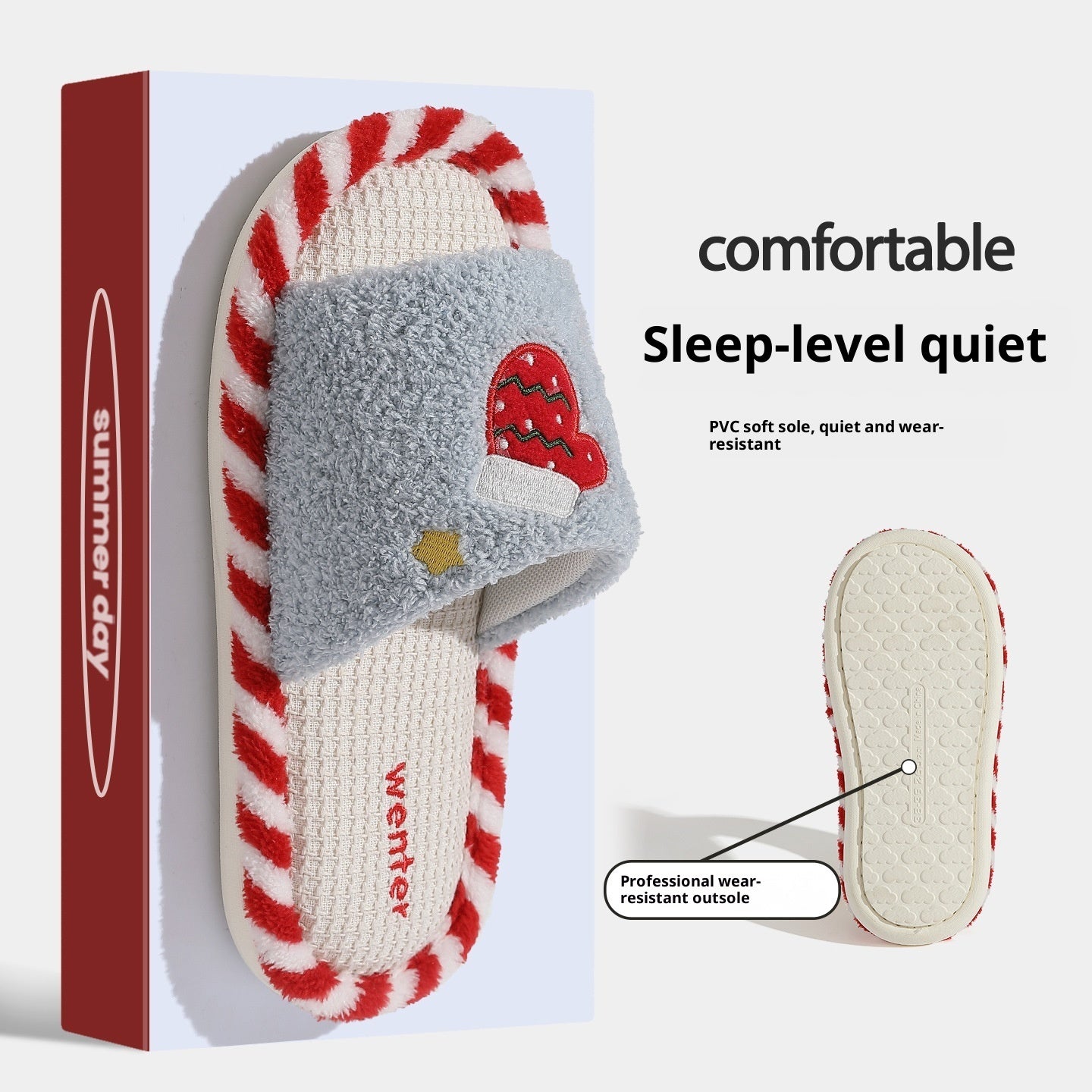 Breathable Sweat-absorbent Home Indoor Cotton Wear-resistant Fluffy Slippers Wholesale