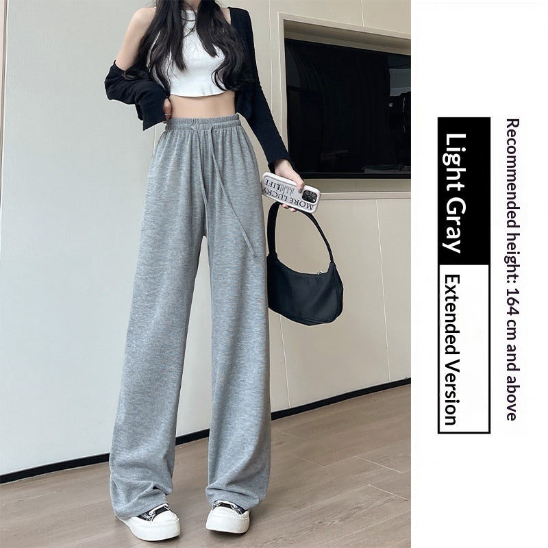 High-waisted Straight-leg Knit Wide-leg Pants For Women