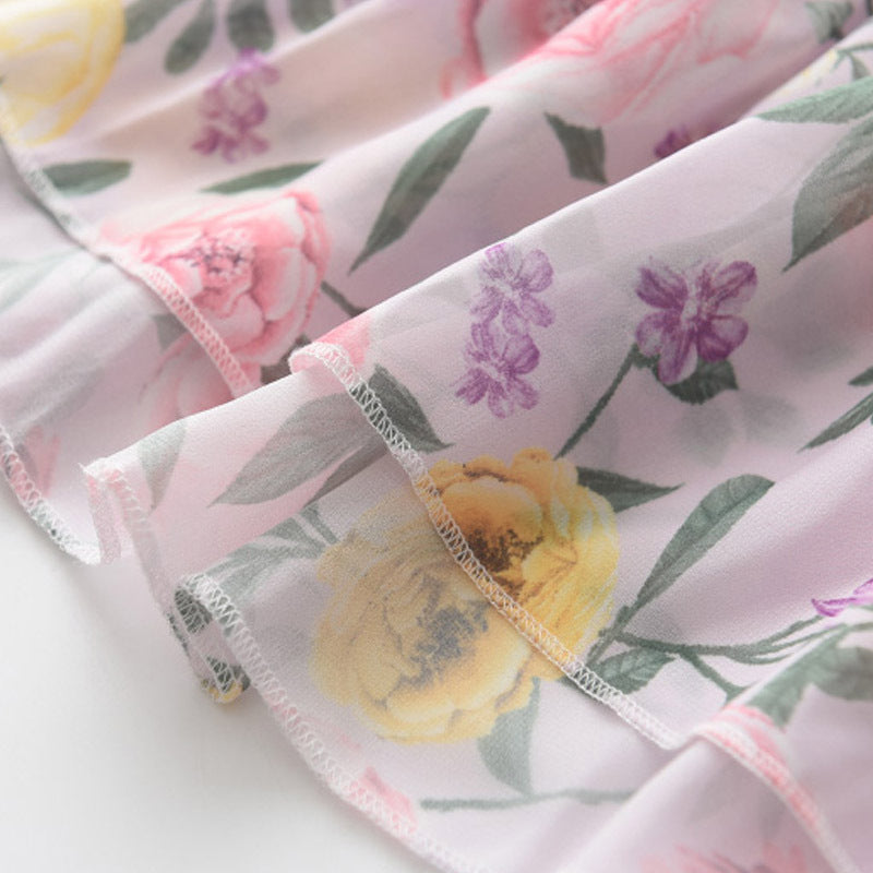 Girls Fly Sleeve Floral Dress Summer