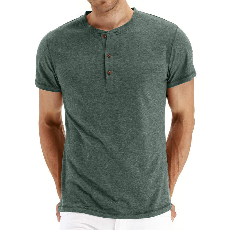 Men's Casual Solid Color Short-sleeved T-shirt
