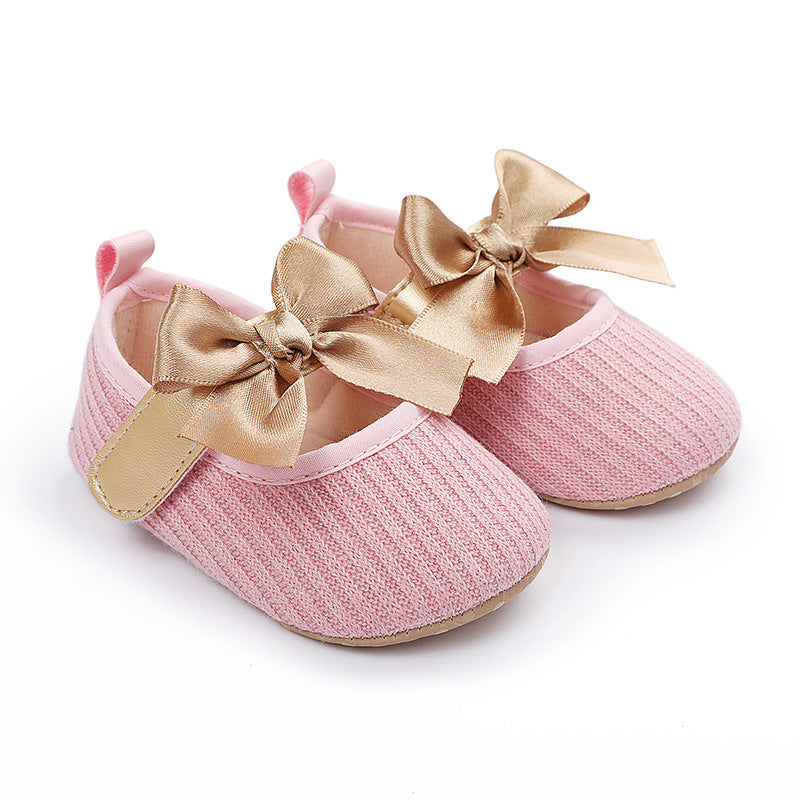 0-1 Years Old Bowknot Comfortable Baby's Shoes Velcro Super Soft Newborn Shoes Baby Shoes Toddler Shoes