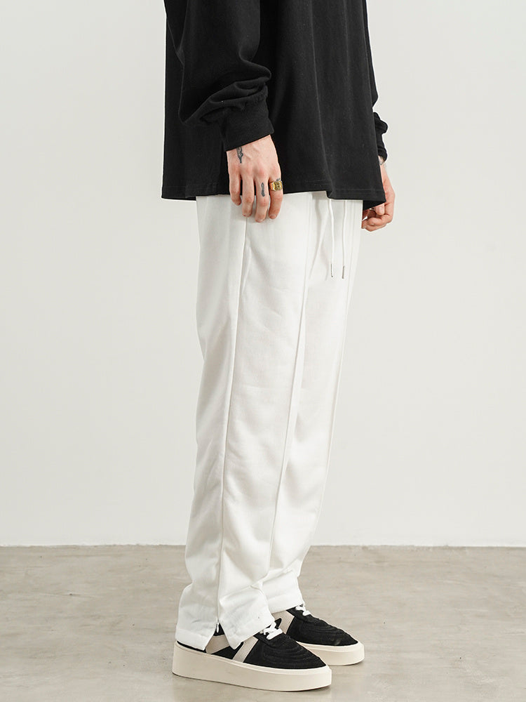 American Hip-hop Style Zipper Slit Straight Loose Drawstring Pant