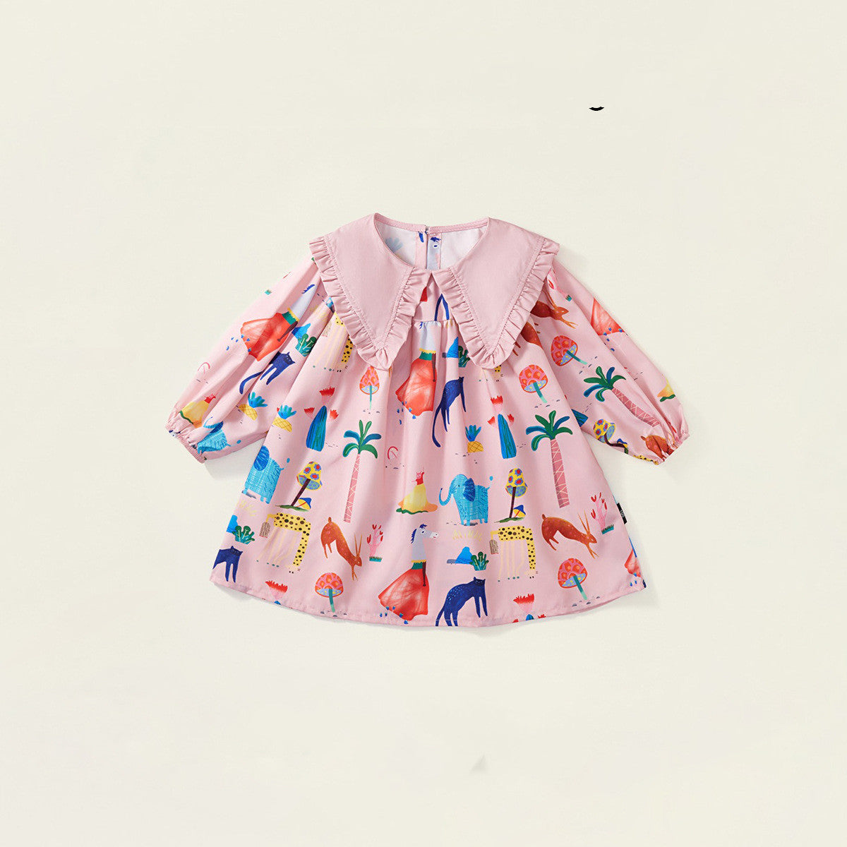 Dress Children Puff Sleeve Graffiti