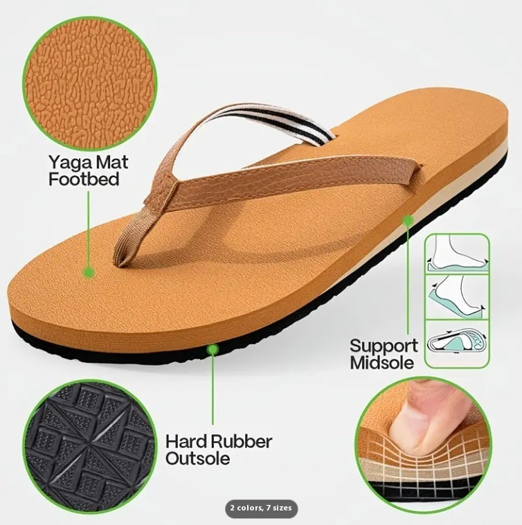 Women's Arch Support Comfortable Yoga Mat Walking Flip-flops