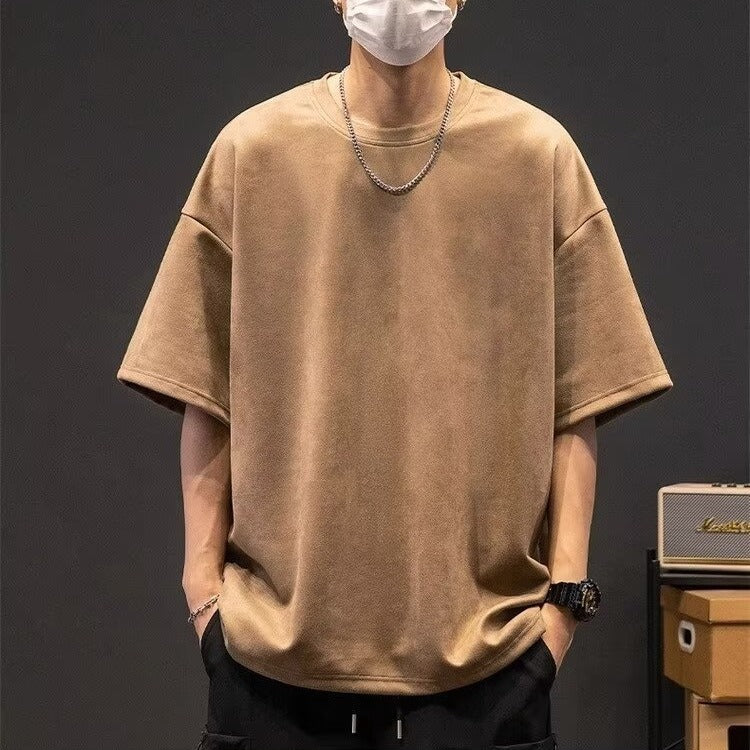 Men's Simple Solid Color Casual Short Sleeved Shirt