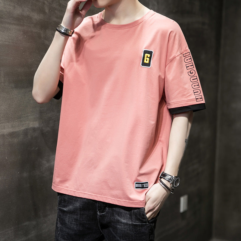 Men's cotton casual short sleeve T-shirt