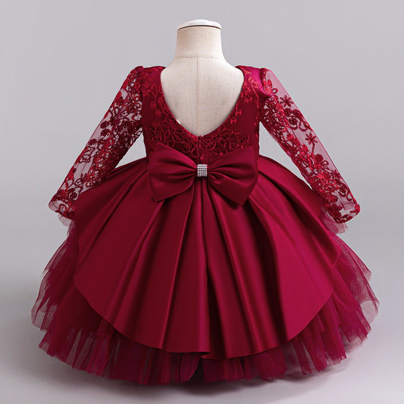 Children's Embroidered Princess Long-Sleeve Tutu For Piano Performance