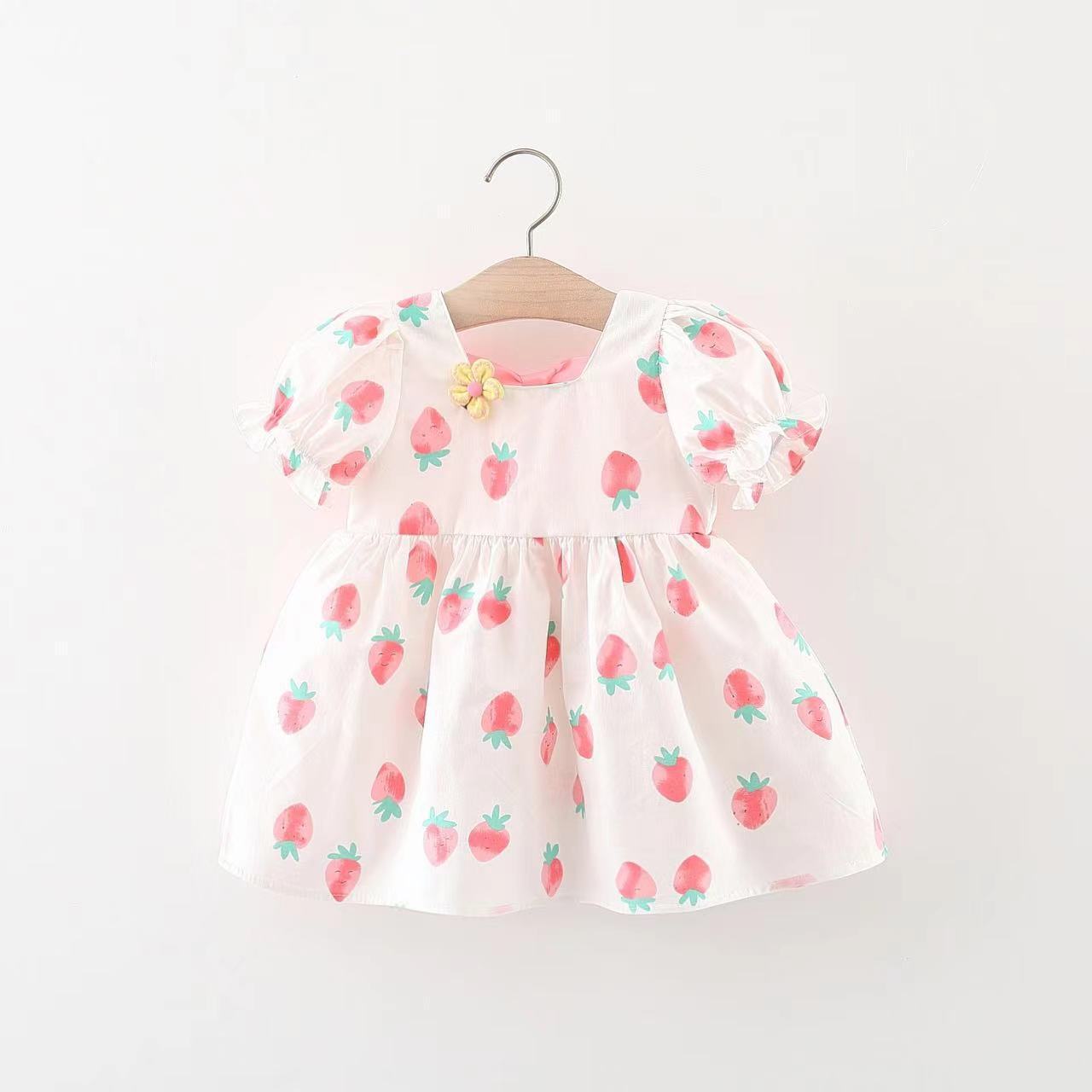 Girls' Fashion Casual Short-sleeved Printed Dress