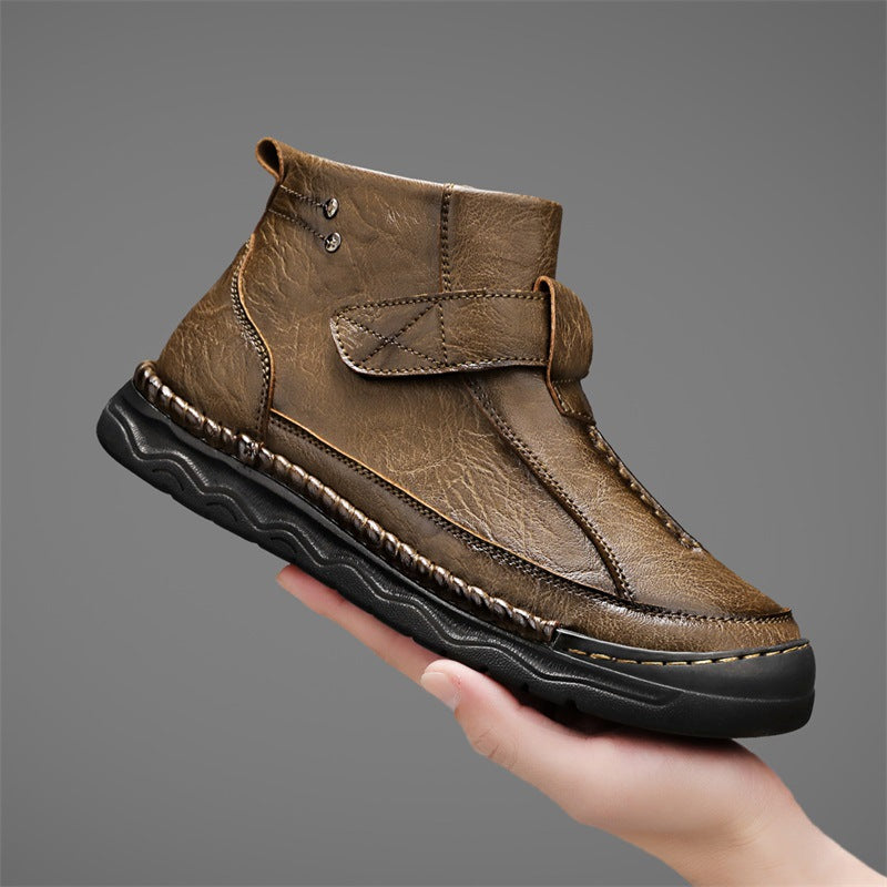 High-top Men's Boots Ankle Leisure Cargo Mid-top Leather