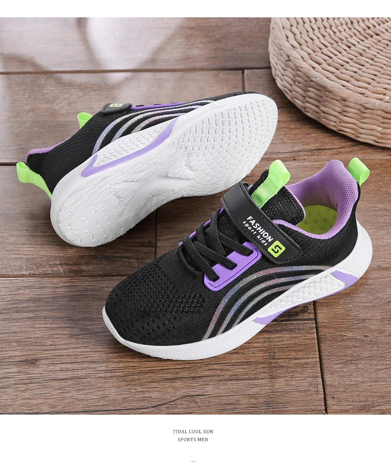 Girls Running Shoes Child White Mesh Sneakers Student Kids Summer Female Fashion Children Autumn Colorful Sport Shoes Light