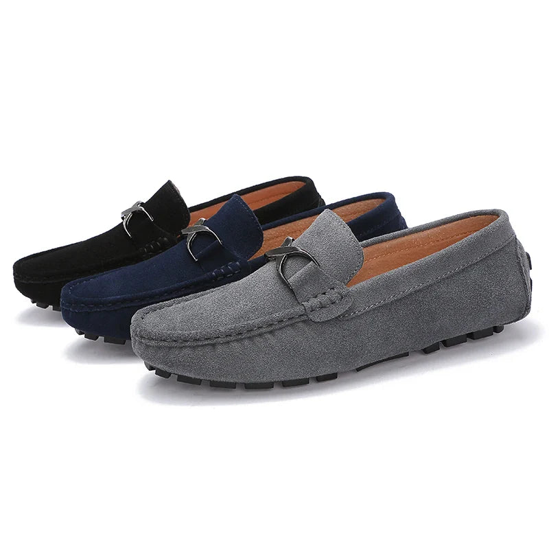 Men's Loafers Gommino Driving Shoes Moccasins Penny Loafer Flats Spring Low-top Faux Suede Slip on Casual Leisure Male Light