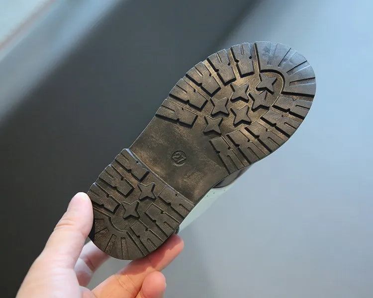 Children's Leather Shoes Round Toe Lace-up Elegant Spring Soft Comfy 21-37 Baroque Style Kids Casual Shoe Boys Girls Flat Shoes