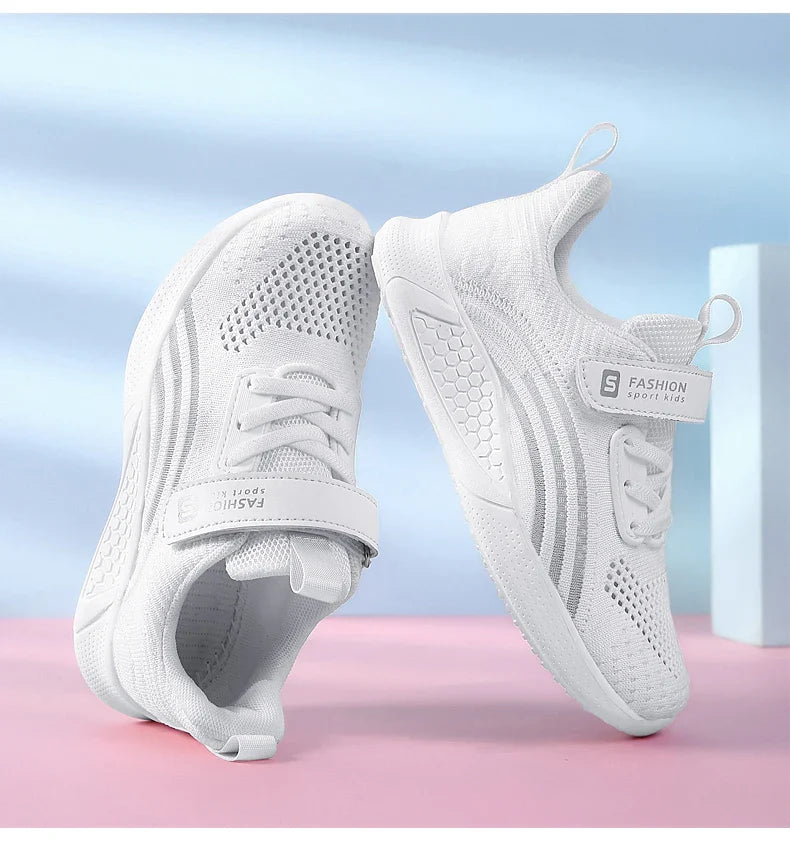 Girls Running Shoes Child White Mesh Sneakers Student Kids Summer Female Fashion Children Autumn Colorful Sport Shoes Light