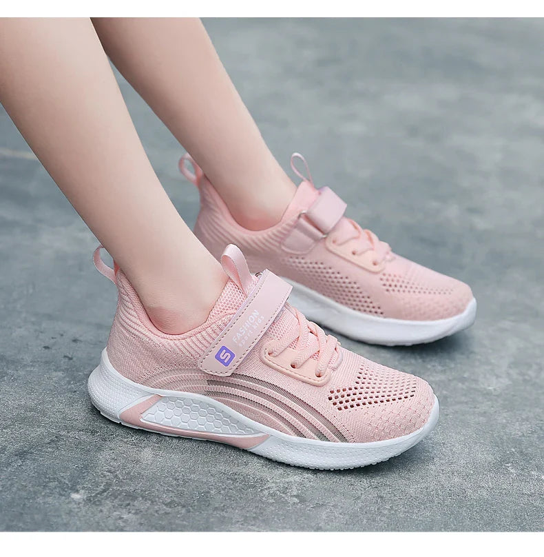 Girls Running Shoes Child White Mesh Sneakers Student Kids Summer Female Fashion Children Autumn Colorful Sport Shoes Light