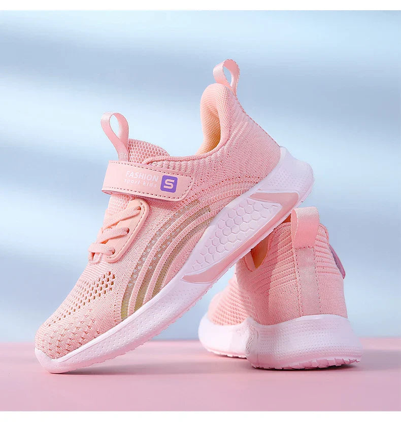 Girls Running Shoes Child White Mesh Sneakers Student Kids Summer Female Fashion Children Autumn Colorful Sport Shoes Light