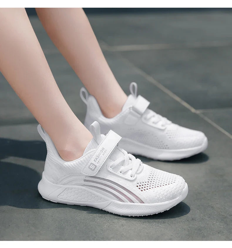 Girls Running Shoes Child White Mesh Sneakers Student Kids Summer Female Fashion Children Autumn Colorful Sport Shoes Light