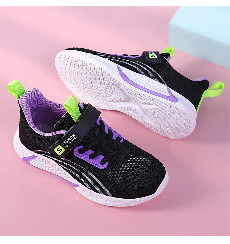 Girls Running Shoes Child White Mesh Sneakers Student Kids Summer Female Fashion Children Autumn Colorful Sport Shoes Light