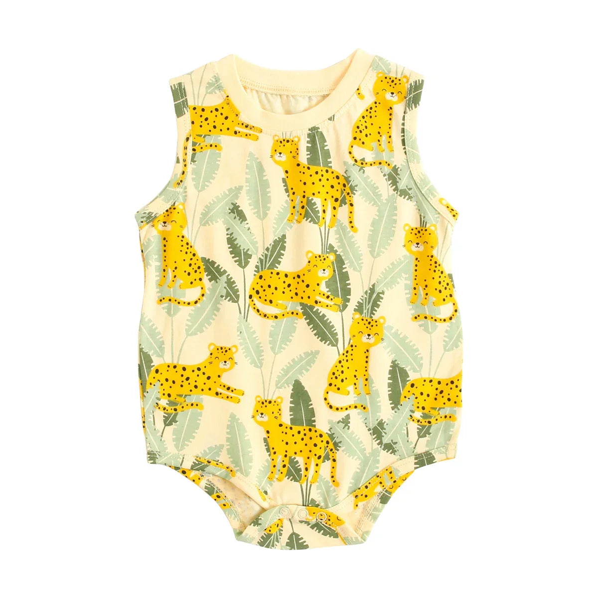 Sanlutoz Cotton Toddler Boys Summer Sleeveless Bodysuits Casual Infants Boys Animal Clothes