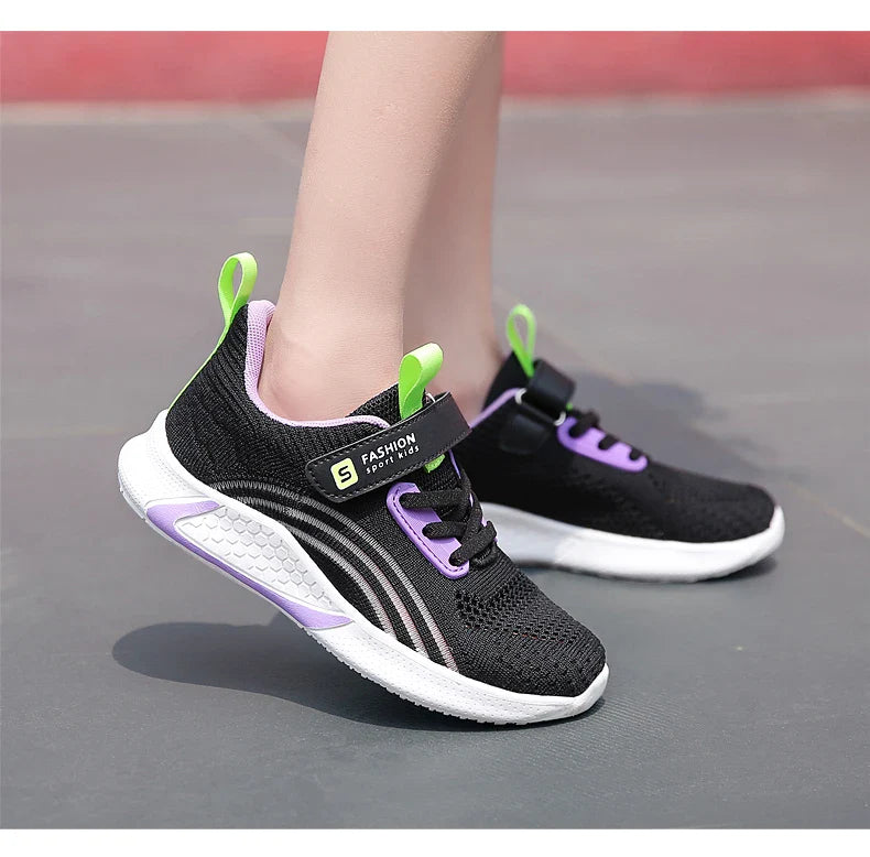 Girls Running Shoes Child White Mesh Sneakers Student Kids Summer Female Fashion Children Autumn Colorful Sport Shoes Light