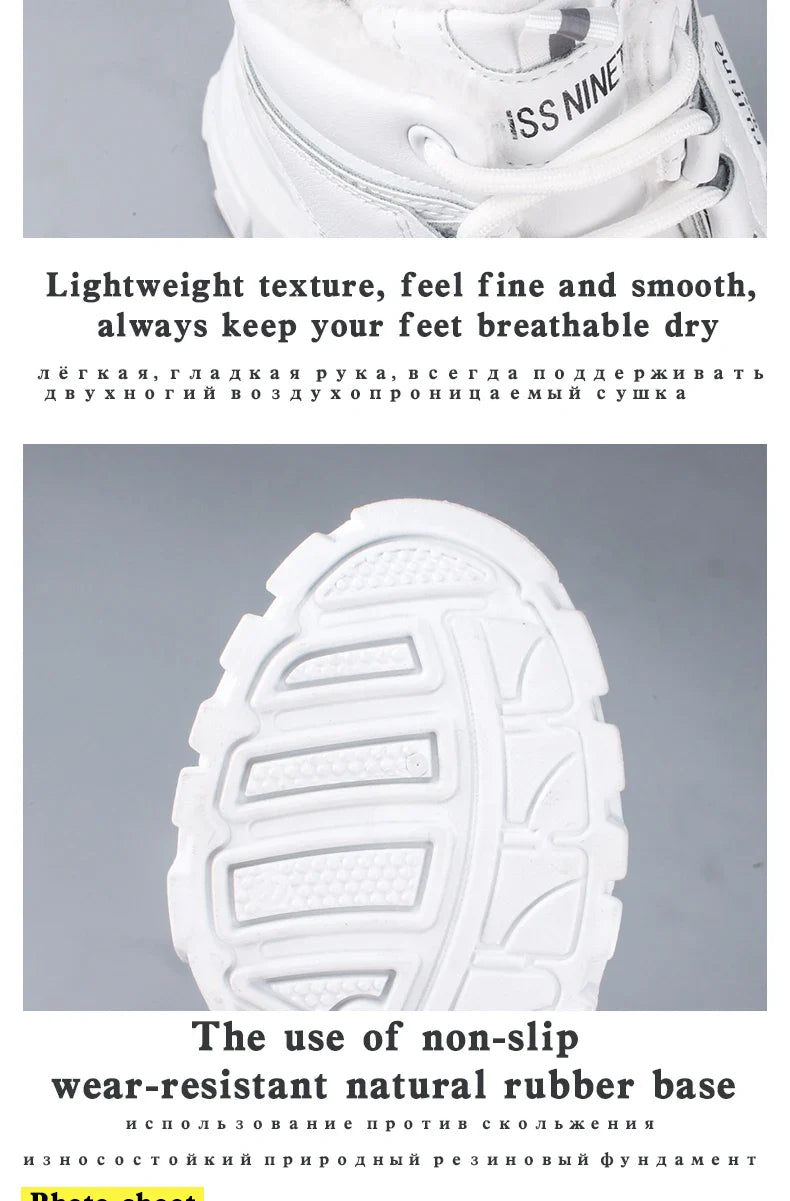 Women's casual sneakers; winter sneakers with plush fur; warm women's shoes; women's shoes with lacing women's shoes on Fashion