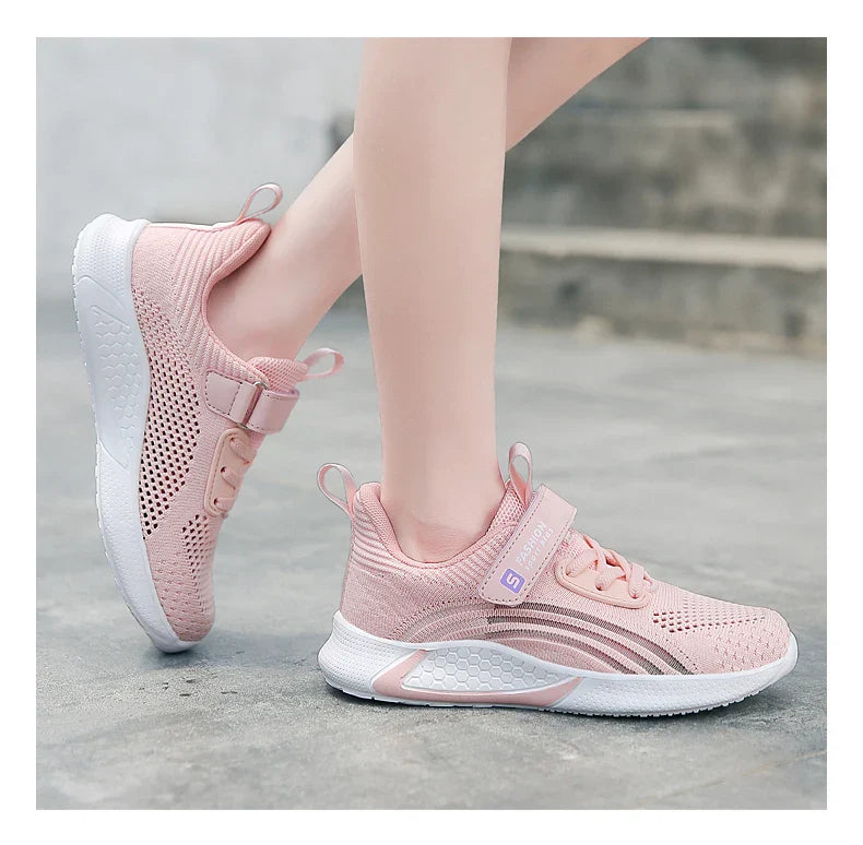 Girls Running Shoes Child White Mesh Sneakers Student Kids Summer Female Fashion Children Autumn Colorful Sport Shoes Light