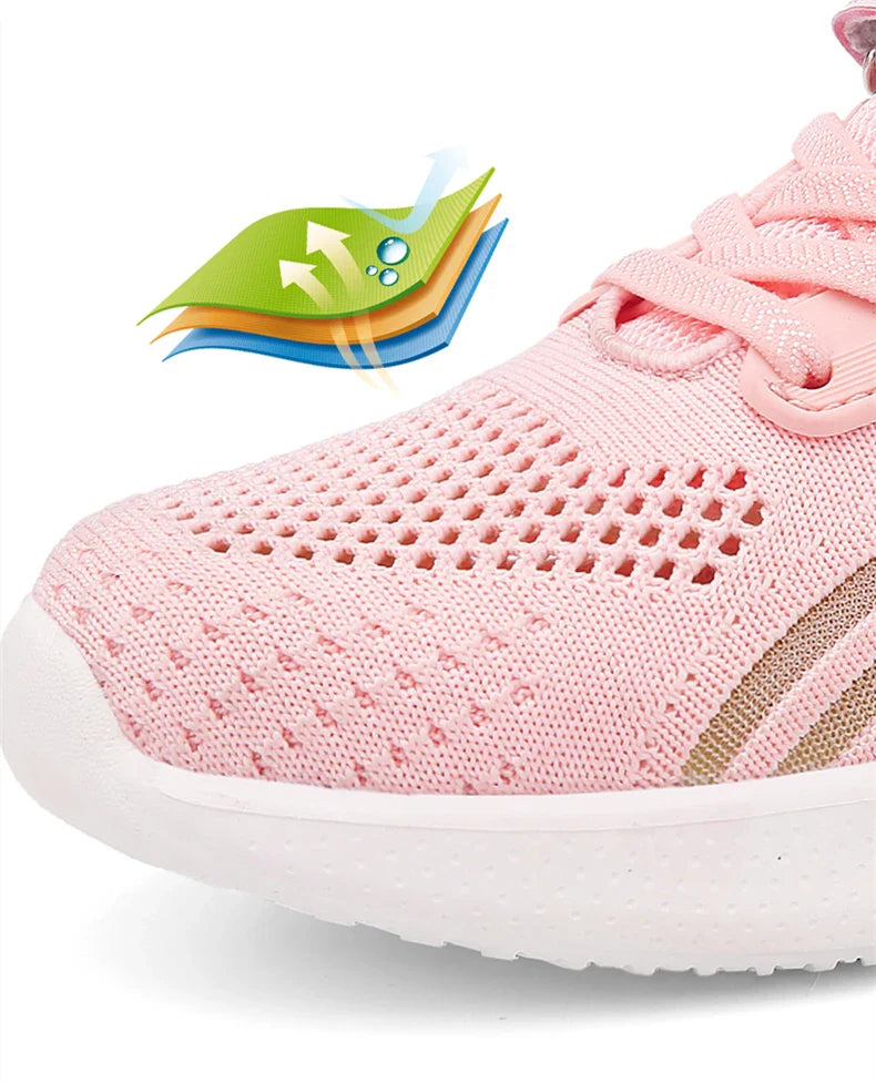 Girls Running Shoes Child White Mesh Sneakers Student Kids Summer Female Fashion Children Autumn Colorful Sport Shoes Light