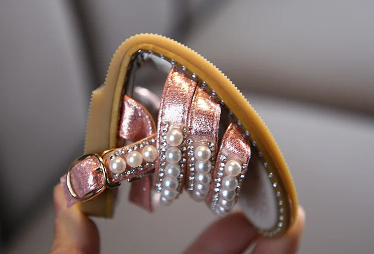 Girl Sandals Summer Fashion Kids Baby Girls Bling Rhinestone Princess Single Sandals For Little Big Girl's Shoes