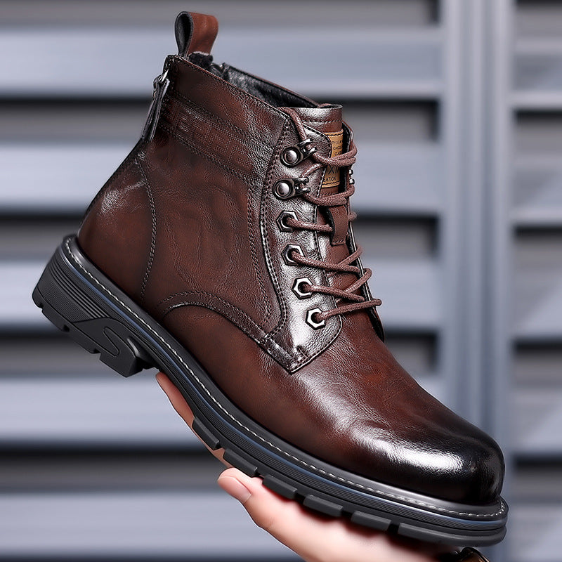 British Style All-matching Work Clothes Ankle Boots Fashion Haulage Motor Leather Boots
