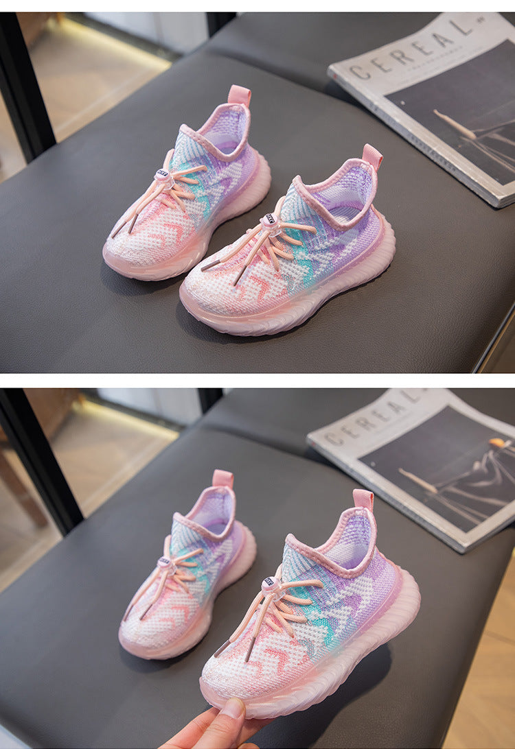 Children's Coconut Shoes Autumn Styles Boys Sneakers Breathable Mesh Shoes Fly Weaving Girls Casual Shoes Soft Sole baby