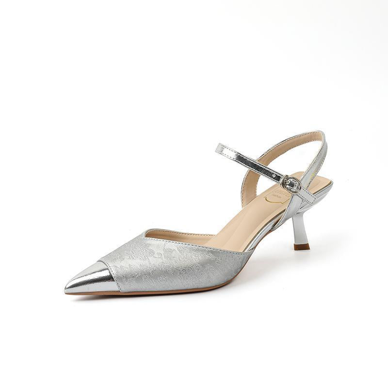 Women's Shoes Real Leather High-heeled Sandal Pointed Toe