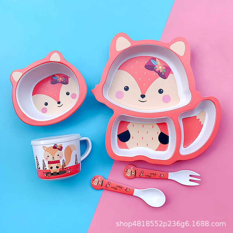 Baby feeding bowl with Bamboo Fiber spoon and Bamboo Fiber straw (Available)