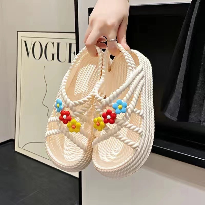 Super Soft And Cute Flower All-matching And Lightweight Non-slip Sandals