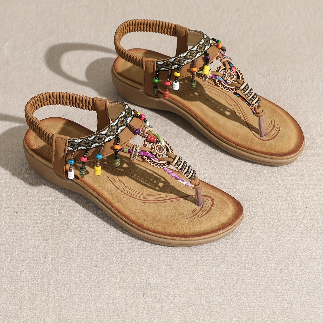 Bohemian Ethnic Style Flat Sandals Pendant Flip-flops