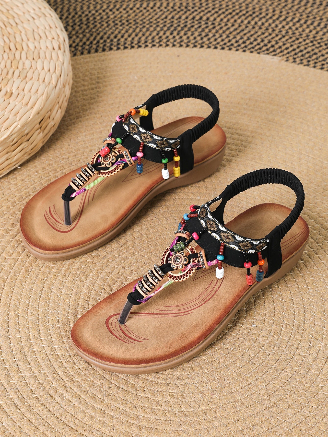 Bohemian Ethnic Style Flat Sandals Pendant Flip-flops