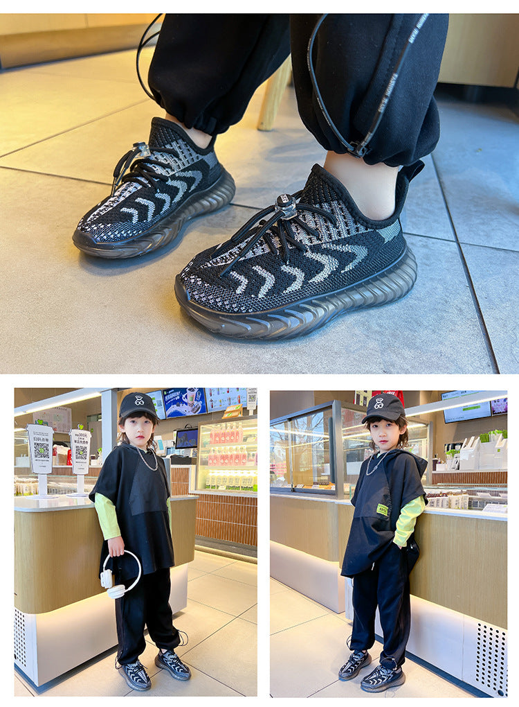 Children's Coconut Shoes Autumn Styles Boys Sneakers Breathable Mesh Shoes Fly Weaving Girls Casual Shoes Soft Sole baby