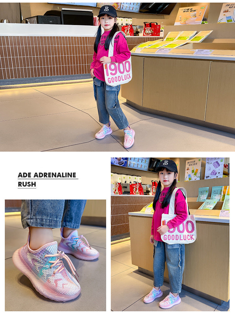 Children's Coconut Shoes Autumn Styles Boys Sneakers Breathable Mesh Shoes Fly Weaving Girls Casual Shoes Soft Sole baby