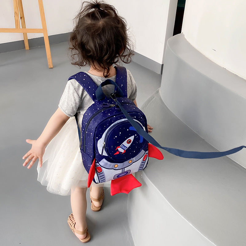 Anti-lost Children Backpack Hand Holding Rope Kindergarten Backpack